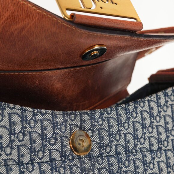 Christian Dior Street Chic Columbus Avenue Blue Logo-Jacquard Shoulder Bag - Picture 13 of 16